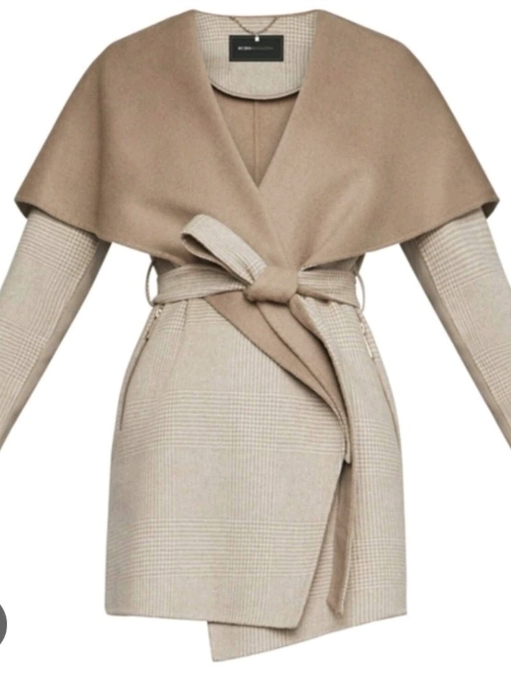 BCBGMAXAZRIA *MARGARET* HOODED WRAP COAT * Size Large * Used for one occasion  *